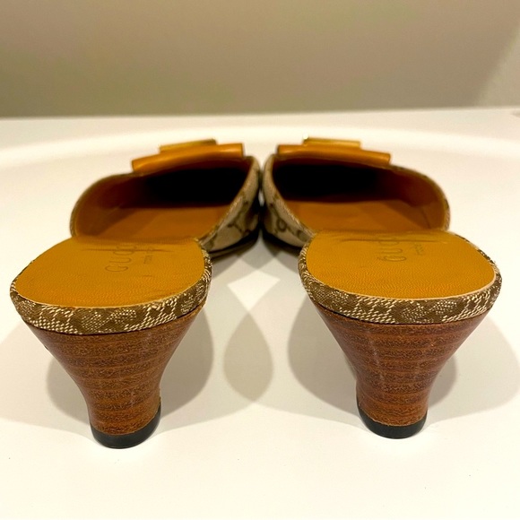 Vintage Gucci GG Monogram Slip-On Kitten Heel Mules - Picture 4 of 14